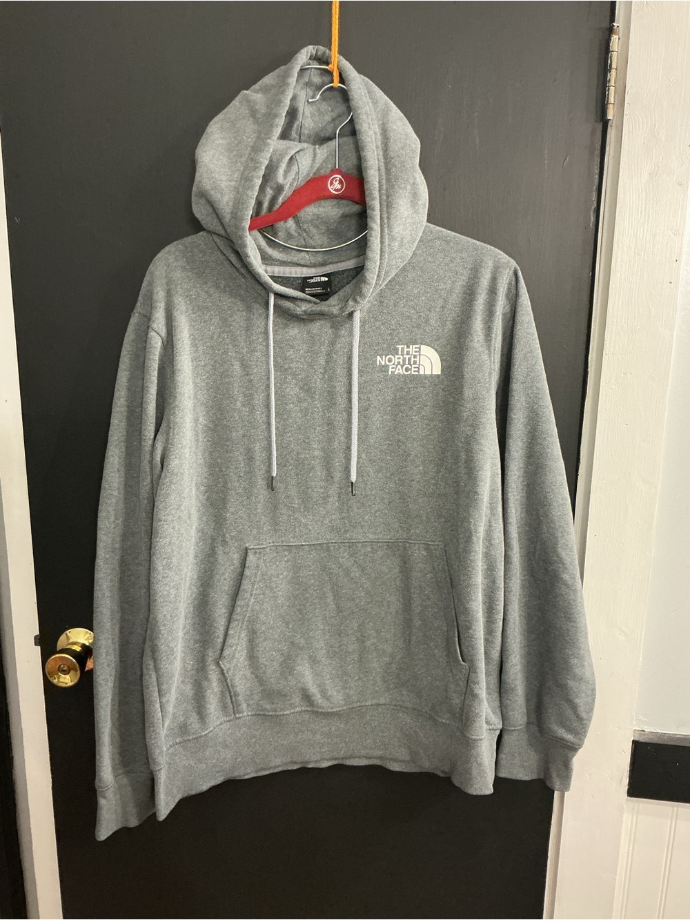 The North Face Gray Pullover Hoodie with Front Pocket